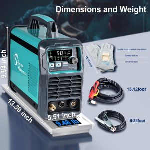 Alternative view of 50A Dual-Voltage Plasma Cutter, 110V/220V HF Touch-Start Contact Arc, IGBT Plasma Cutting Machine, Digital Control, 2T/4T with PT31 Torch