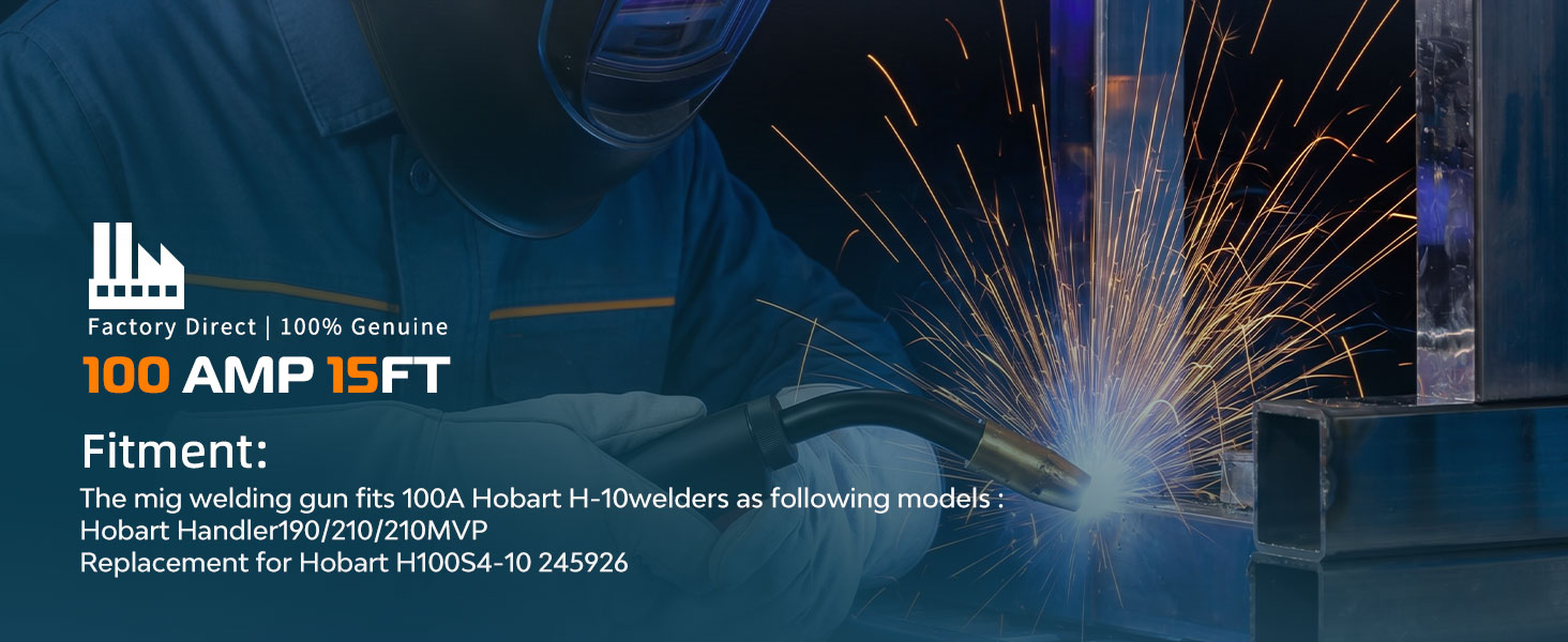 100A 15 ft replacement MIG welding gun compatibility for Handler 190 210 and 210MVP