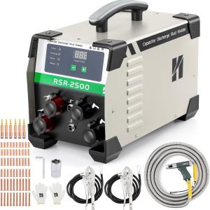 110V Capacitor Discharge Stud Welder, M3–M10 Stud Welding Machine, 108,000 μF Capacitor Bank, 33–198V Adjustable, 5m Welding Gun