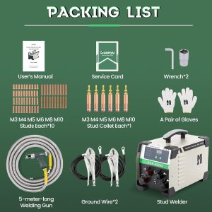 Alternative view of 110V Capacitor Discharge Stud Welder, M3–M10 Stud Welding Machine, 108,000 μF Capacitor Bank, 33–198V Adjustable, 5m Welding Gun