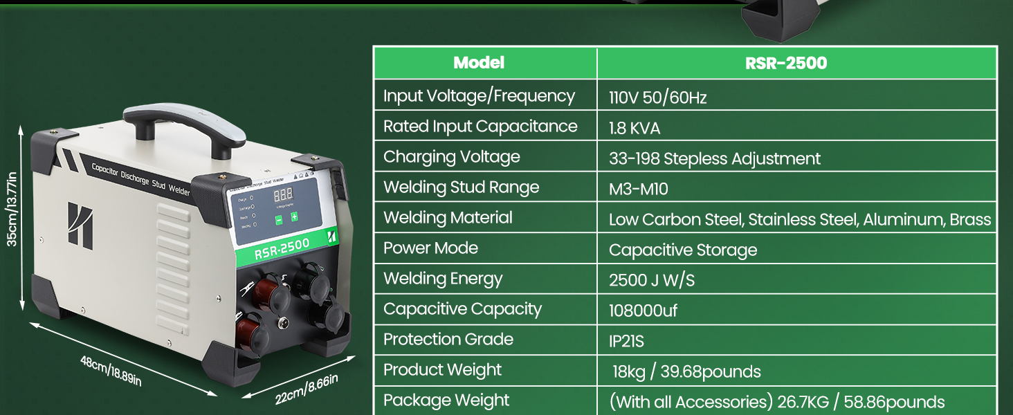 RSR-2500 original technical specification graphic